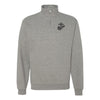 Eagle Globe And Anchor Quarter Zip Sweatshirt with Black Logo - Grey