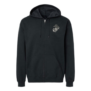 Classic Eagle Globe and Anchor Full Zip Hoodie