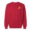 Eagle Globe and Anchor Crewneck Sweatshirt with Gold Logo - Red