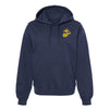 Eagle Globe and Anchor Hoodie with Gold Logo - Navy