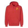 Eagle Globe and Anchor Hoodie with Gold Logo - Red