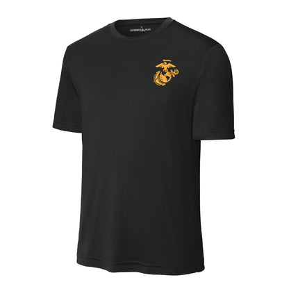 Eagle Globe & Anchor Gold Left Chest Performance T-Shirt