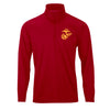 Eagle Globe & Anchor Gold Performance Quarter Zip Pullover - RED