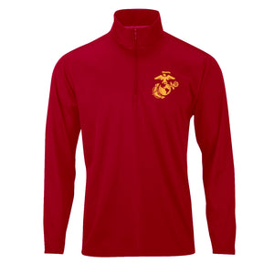 Eagle Globe & Anchor Gold Performance Quarter Zip Pullover