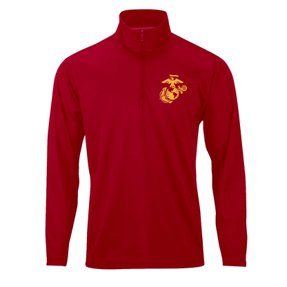 Eagle Globe & Anchor Gold Performance Quarter Zip Pullover