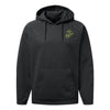 EGA Performance Fleece Hooded Sweatshirt - OD Green Logo - BLACK