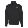 Eagle Globe and Anchor Quarter Zip Sweatshirt with OD Green Logo - Black