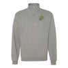 Eagle Globe and Anchor Quarter Zip Sweatshirt with OD Green Logo - Grey