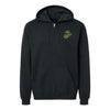 Eagle Globe and Anchor Full Zip Hoodie with OD Green Logo - Black