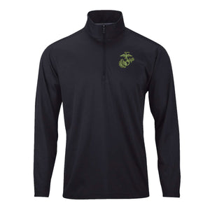 EGA Performance Quarter Zip Pullover - OD Green Logo