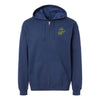 Eagle Globe and Anchor Full Zip Hoodie with OD Green Logo - Navy