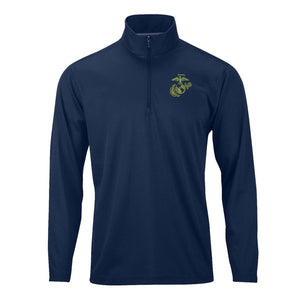 EGA Performance Quarter Zip Pullover - OD Green Logo