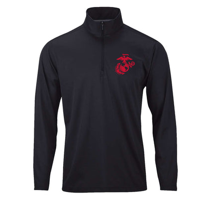 Eagle Globe & Anchor Red Performance Quarter Zip Pullover