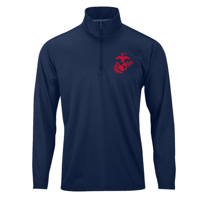 Eagle Globe & Anchor Red Performance Quarter Zip Pullover