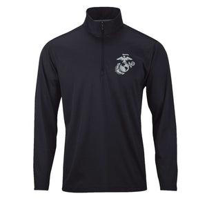 Eagle Globe & Anchor Silver Performance Quarter Zip Pullover