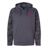 EGA Camo Fleece Performance Hooded Sweatshirt -Red Logo - CHARCOAL