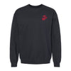 Eagle Globe and Anchor Crewneck Sweatshirt with Red Logo - Black