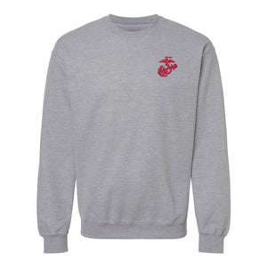 Eagle Globe and Anchor Crewneck Sweatshirt with Red Logo