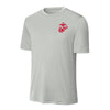 Eagle Globe & Anchor Red Left Chest Performance T-Shirt - SILVER