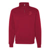 Subdued Eagle Globe and Anchor Quarter Zip Sweatshirt - Red