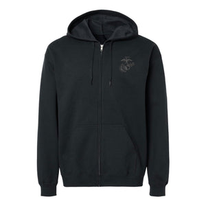 Subdued Eagle Globe and Anchor Full Zip Hoodie