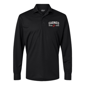 Earned Never Given Longsleeve Performance Polo