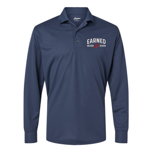 Earned Never Given Longsleeve Performance Polo