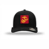 Scarlet & Gold EGA Flexfit PVC Patch Structured Trucker - BLACK/WHITE