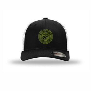 Flexfit USMC Seal OD Green Patch Structured Trucker - Leatherneck For Life