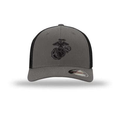 Flexfit Eagle Globe & Anchor Carbon Fiber Patch Structured Trucker