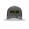 Flexfit Devil Dog OD Green Patch Structured Trucker - GRAPHITE/BLACK