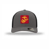 Scarlet & Gold EGA Flexfit PVC Patch Structured Trucker - GRAPHITE/BLACK