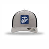 Navy & Silver EGA Flexfit PVC Patch Structured Trucker - SILVER/BLACK