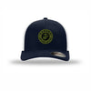 Flexfit Earned Never Given OD Green Patch Structured Trucker - NAVY/WHITE