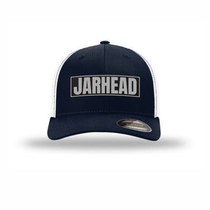 Flexfit Jarhead Carbon Fiber Patch Structured Trucker - Leatherneck For Life