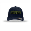 Flexfit Devil Dog OD Green Patch Structured Trucker - NAVY/WHITE