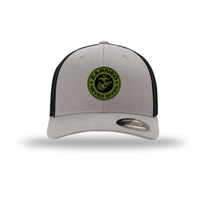 Flexfit Earned Never Given OD Green Patch Structured Trucker