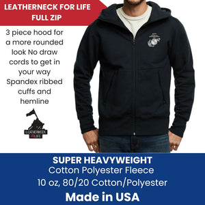 Leatherneck For Life Classic EGA Full Zip Sweatshirt - Navy