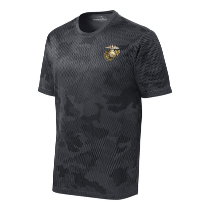 Camohex Gold and Silver EGA Performance T-Shirt in Grey - USMC unit tee