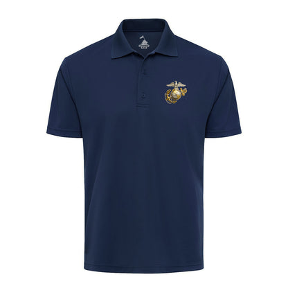 Gold & Silver Eagle Globe & Anchor Performance Polo Shirt