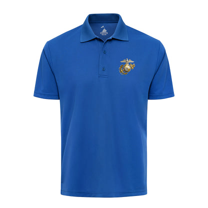 Gold & Silver Eagle Globe & Anchor Performance Polo Shirt