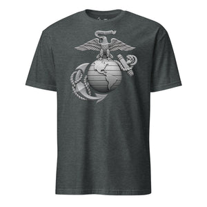 Granite Eagle Globe & Anchor T-Shirt in Charcoal - USMC unit tee
