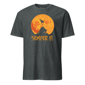 Halloween Semper Fi T-Shirt in Charcoal - Marine Corps holiday tee
