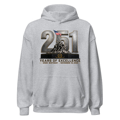 251 Years of Excellence USMC Birthday Hoodie