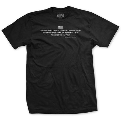 The Highest Obligation Patton Quote T-Shirt