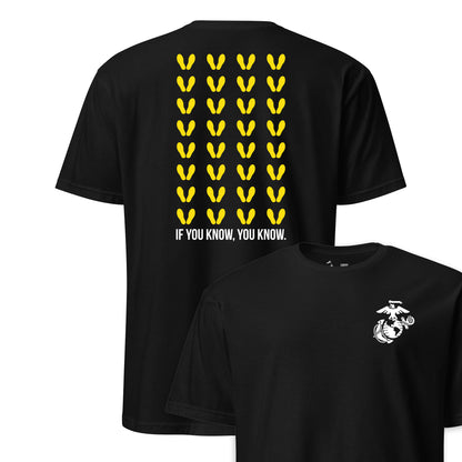 If You Know Yellow Footprints T-Shirt in Black - USMC unit tee
