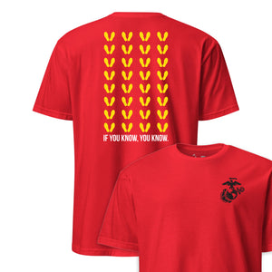 If You Know Yellow Footprints T-Shirt in Red - USMC unit tee