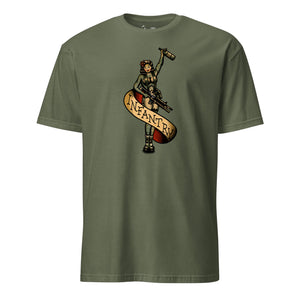 Infantry Pin-Up with M4 M203 and Bottle T-Shirt