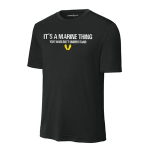 It's a Marine Thing Performance T-Shirt in Black - USMC unit tee