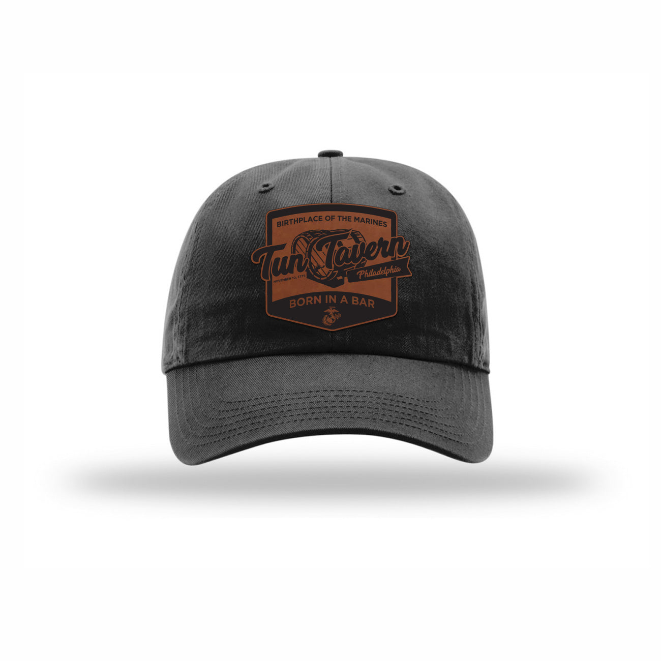 Tun Tavern Born in a Bar Cask Leatherette Patch Dad Hat